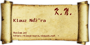 Klauz Nóra névjegykártya