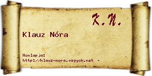 Klauz Nóra névjegykártya