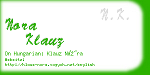 nora klauz business card